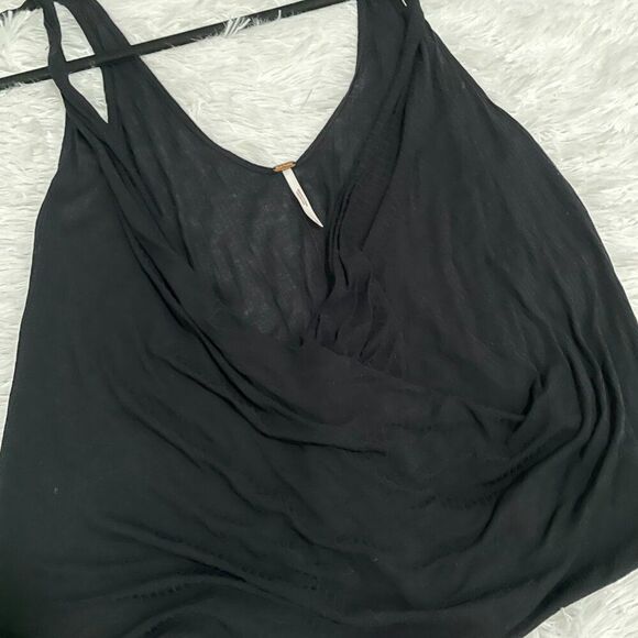 Women Free People V Neck Tank Top Black Small - Picture 8 of 9